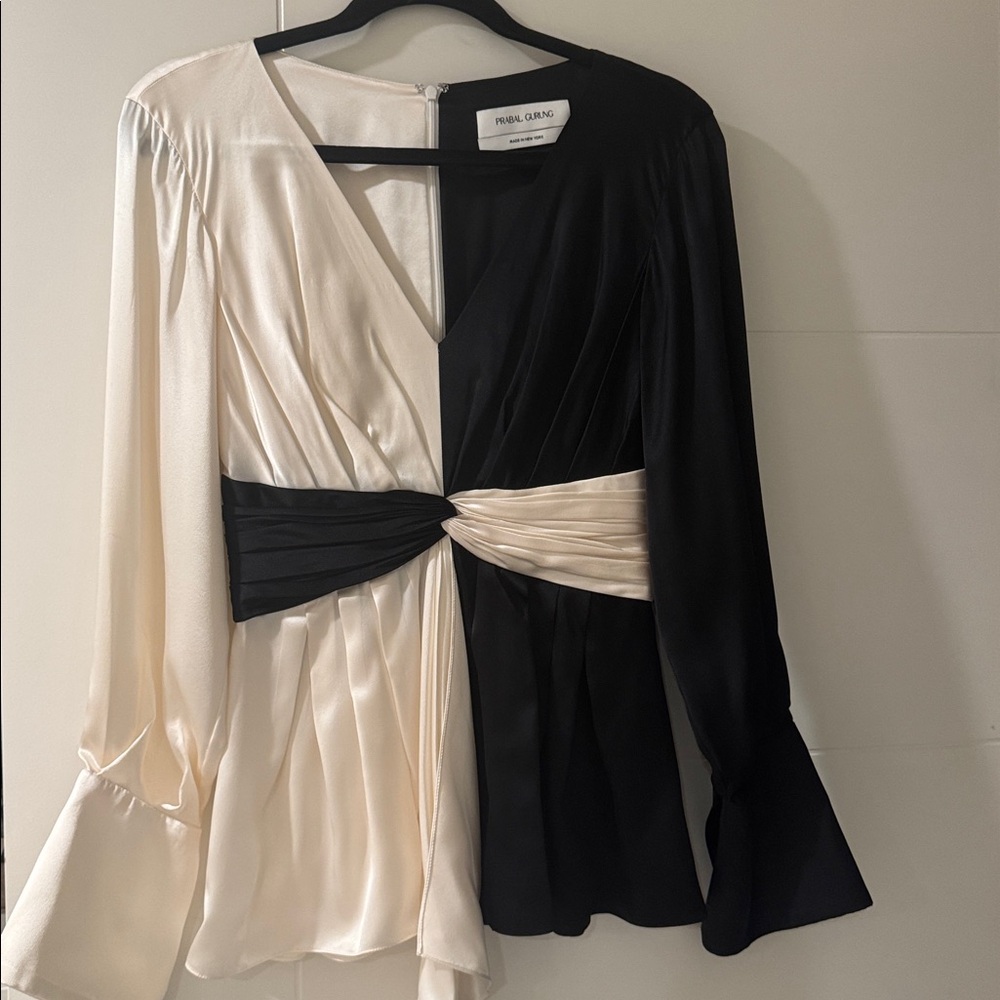 Prabal Gurung Black and Cream Blouse